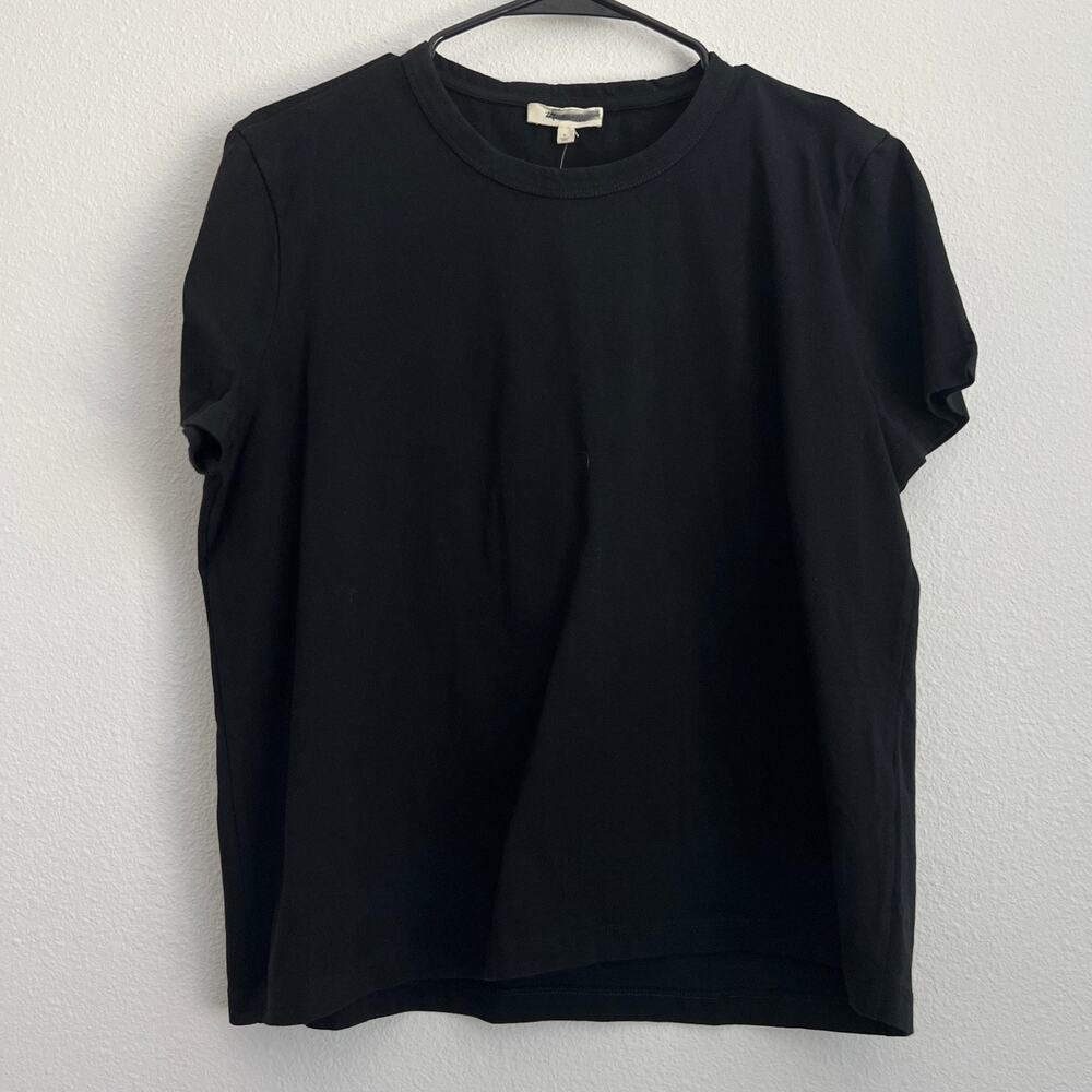 Madewell The Perfect Crewneck Tee in Allday Jersey Womens Large Black